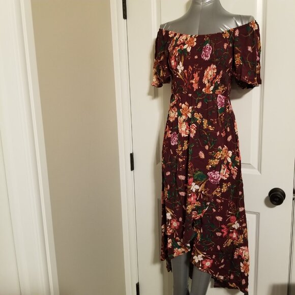 Floral High Low Faux Wrap Spring / Summer Dress - Picture 3 of 13